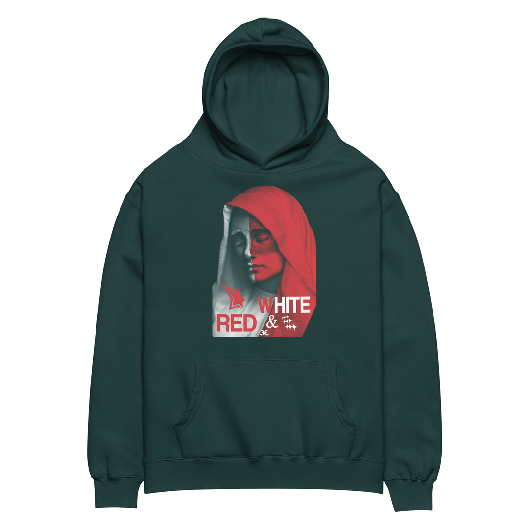 Red & White Ezo Unisex Oversized Hoodie