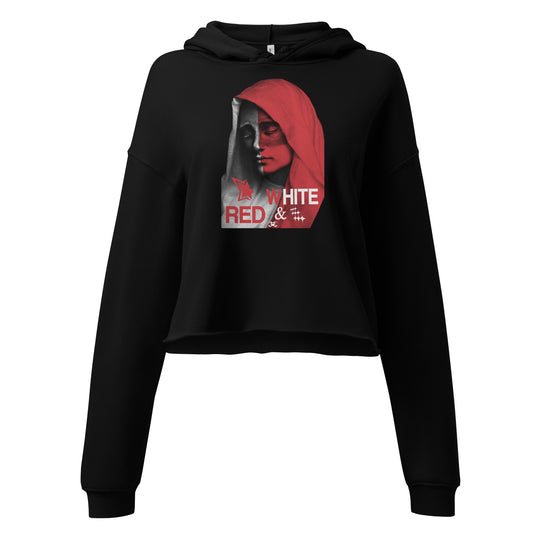 Red & White Ezo Women's Crop Hoodie