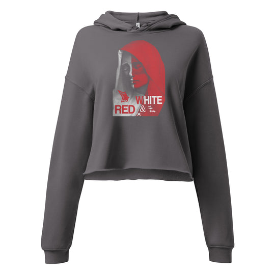 Red & White Ezo Women's Crop Hoodie